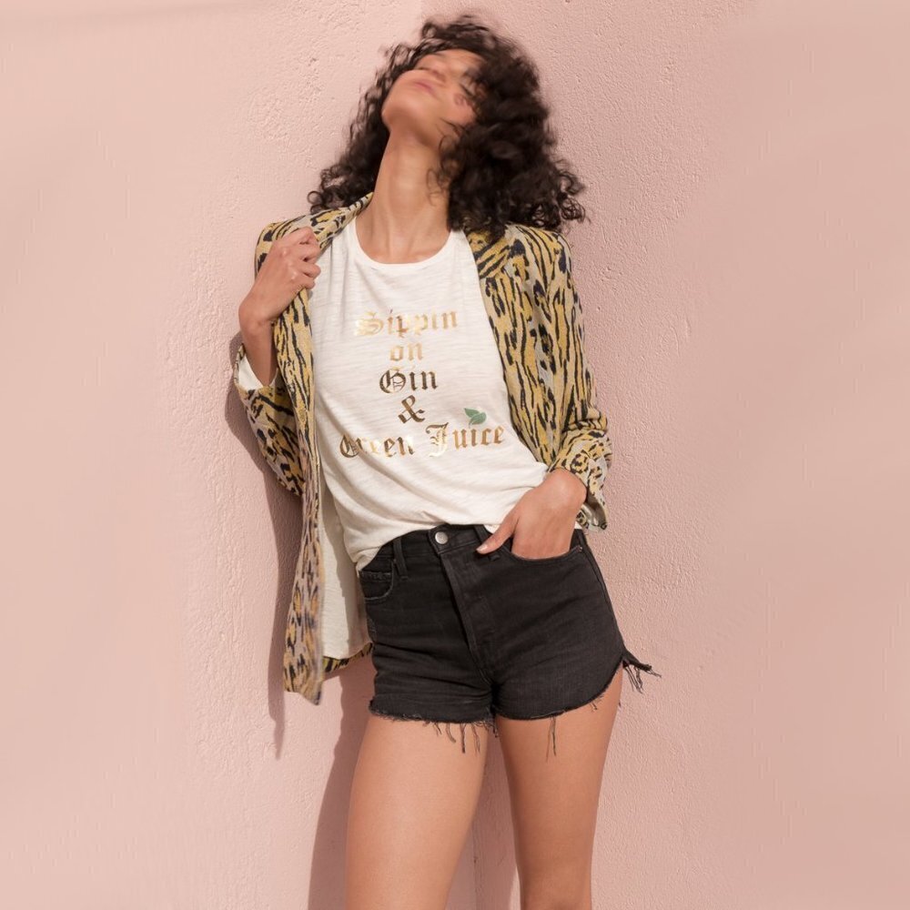 NWT Le Superbe “Gin & Juice” print muscle tank top